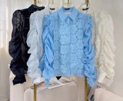 BLUSA MALLU COM FLORES E TULE - comprar online