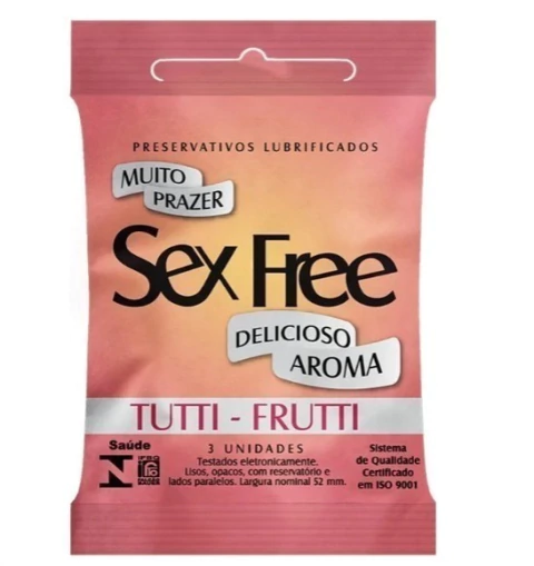 Preservativo Tutti Frutti Com 3 Unidades Sex Free
