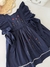 Vestido Maria - Azul Marinho - Natal - Tamanho: G (9-12 Meses) , 2 Anos, 6 Anos