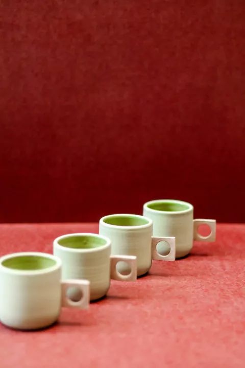 Xícara Café Geométrica Sálvia