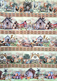 Barrado Digital Galinha Vintage - 55 x 150cm na internet