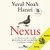 Capa do audiolivro "Nexus" de Yuval Noah Harari, apresentando uma pomba e o título em destaque.