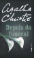 Capa do eBook "Depois do funeral" de Agatha Christie, com flores brancas em destaque e fundo escuro.