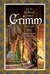 Capa do eBook "Os 77 Melhores Contos de Grimm", mostrando uma ilustração de uma mulher em um vestido longo em uma escada, com elementos decorativos ao redor.