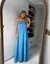 Vestido Longo Decote Reto Alças Finas - comprar online