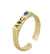 ANEL INFANTIL "ABC" COM ZIRCÔNIA AZUL - BANHADO EM OURO ABC