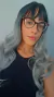 Peruca wig Preto Com Grisalho Ondulado