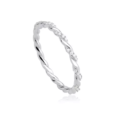 Anel trançado liso e cravejado