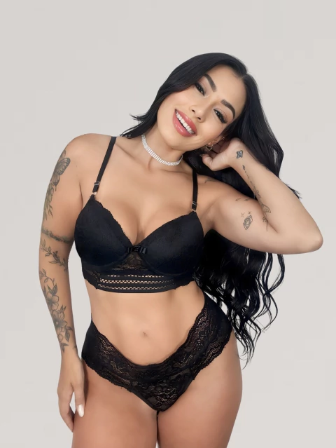 Conjunto com Bojo e Renda Kelly