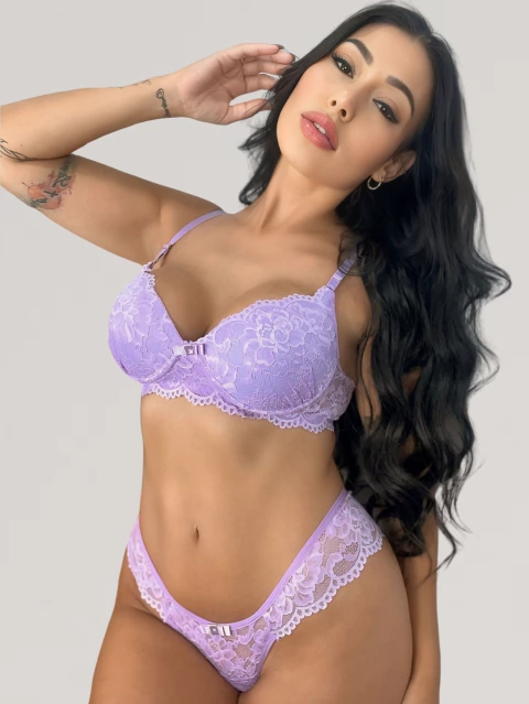 Conjunto Lingerie em Renda com Bojo Emy.