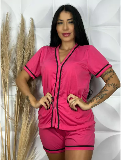 Pijama Americano Curto Malha PV Liso