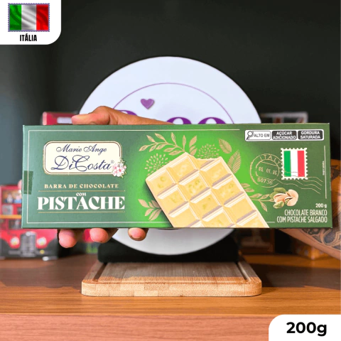 Barra de Chocolate Branco com Pistache Itália Marie Ange DiCosta 200g