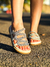 Sandalia Papete off com cobra strass