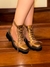 COTURNO FERRUCCI DOURADO DE COURO COM TELA LATERAL