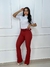 Calça Flare Cintura Alta com Bolso e Cinto Mesmo Tecido - loja online