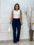 Calça Flare Cintura Alta com Bolso e Cinto Mesmo Tecido - Liberô Style