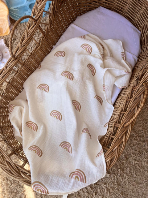 Manta muselina arcoíris