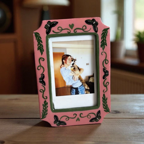 Moldura Canto Botânico - Retângulo Rosa (de mesa) - comprar online