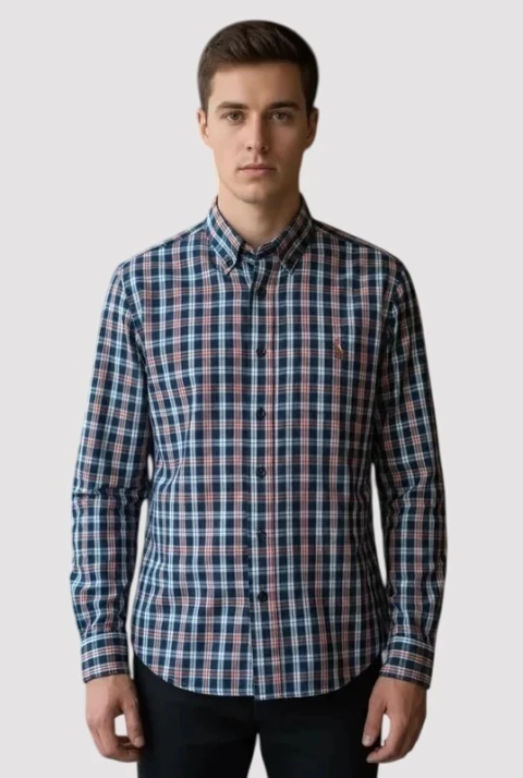 CAMISA RL XADREZ MARINHO VERMELHO CLD - comprar online