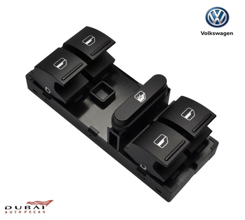 COMANDO DO VIDRO ELETRICO MOTORISTA VOLKSWAGEN JETTA PASSAT TIGUAN AMAROK PRETO