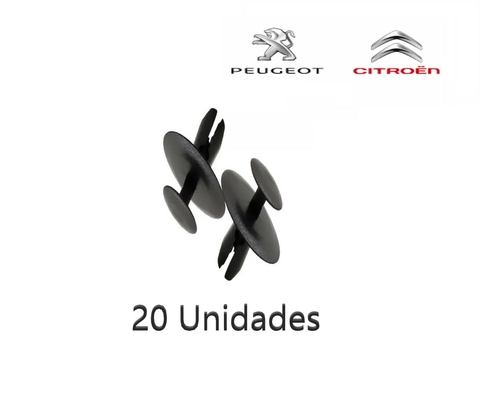 Kit com 20 Grampos Presilha Trava do Para barro Lameiro Peugeot 207 206 307 308 Citroen C3 C4
