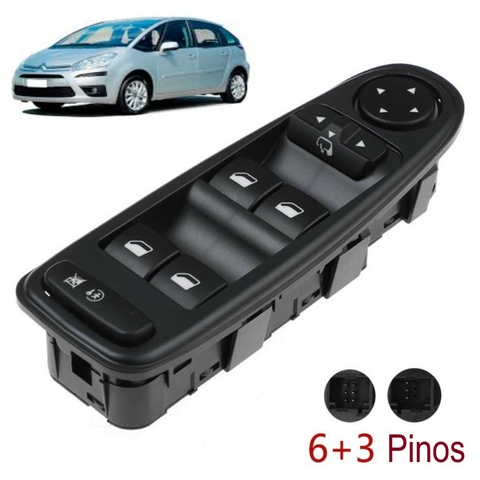 Comando Botão do Vidro Elétrico Trava do motorista C4 Picasso C4 Grand Picasso 2008 a 2013 Retrovisor Rebatível