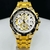 Linha Diamante - Edifice funcional - Dourado, branco e preto - Pulseira de aço - À PROVA D'ÁGUA - cod100