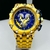1ª linha - Hybrid - dourado e azul - Pulseira de aço - Á PROVA D'ÁGUA- cod85