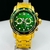 1ª linha - Pro drive - dourado e verde - Pulseira de aço - Á PROVA D'ÁGUA- cod85