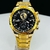 Linha Diamante - Edifice Global Funcional- Dourado e preto - Pulseira de aço - À PROVA D' ÁGUA - cod100