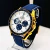 Linha diamante - 100% funcional Speedmaster Snoop - Dourado e azul - Pulseira de tecido e couro - À PROVA D’ÁGUA -cod115 na internet