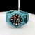 Linha diamante - GA 0105 - Azul petróleo e preto - Pulseira de borracha - À PROVA D’ÁGUA - cod40 - ML Joia