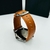 Primeira Linha Genuine - chumbo cromado, marrom claro e prata - Pulseira de couro - À PROVA D' ÁGUA - cod32 - loja online
