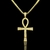 Pingente Cruz Ansata com strass- 6 cm X 3cm - 6,15g - Joia Banhado a ouro 18k - cod42 na internet
