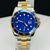 1ª Linha - Grande Submariner - prata, dourado e azul - Pulseira de aço - À PROVA D'ÁGUA - cod65 - comprar online