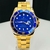 1ª Linha - Grande Submariner - dourado e azul - Pulseira de aço - À PROVA D'ÁGUA - cod65 - comprar online