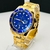 1ª Linha - Grande Submariner - dourado e azul - Pulseira de aço - À PROVA D'ÁGUA - cod65 na internet
