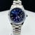 Primeira Linha Date Just - prata e azul - Pulseira Presidente de aço - À PROVA D'ÁGUA - cod60