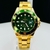1ª Linha Submariner PQ - dourado e verde - Pulseira de aço - À PROVA D'ÁGUA - cod65