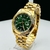 1ª Linha Datejust floral- dourado e verde - Pulseira Presidente de aço - À PROVA D'ÁGUA - cod60 - comprar online