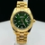 1ª Linha Datejust floral- dourado e verde - Pulseira Presidente de aço - À PROVA D'ÁGUA - cod60