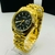 Primeira Linha Date Just - dourado e cinza escuro floral - Pulseira Presidente de aço - À PROVA D'ÁGUA - cod55 na internet