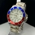 1ª Linha Submariner PQ - prata, vermelho, azul e branco - Pulseira Oyster de aço - À PROVA D'ÁGUA - cod65 na internet