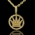 Pingente Coroa com strass - 4,5cm X 3cm - Joia Banhado a ouro 18k - cod88 na internet