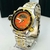 Linha Diamante Aqualand - prata, dourado e laranja - Pulseira de aço - À PROVA D'ÁGUA - cod65 na internet