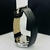Linha Diamante - Stilos 100% funcional - Prata, preto e branco - Pulseira de couro - À PROVA D'ÁGUA - cod38 - ML Joia