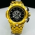 Primeira Linha - Hybrid Skeleton - dourado e preto - Pulseira de aço - À PROVA D'ÁGUA - cod85