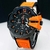 Linha Diamante 100% Funcional 10 BAR - preto e laranja - Pulseira de borracha - Á PROVA D'ÁGUA - cod75 na internet