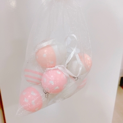 Saco com Mini Ovos Coelho Rosa - comprar online