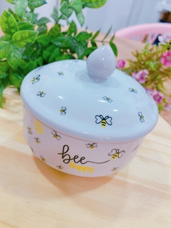 Manteigueira de Porcelana Bee Happy